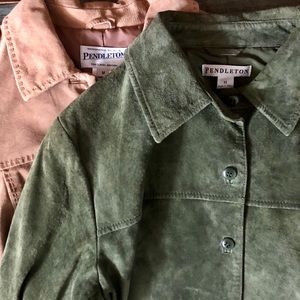 Lot of 2 Pendleton Suede / Leather Jackets Like New Condition
